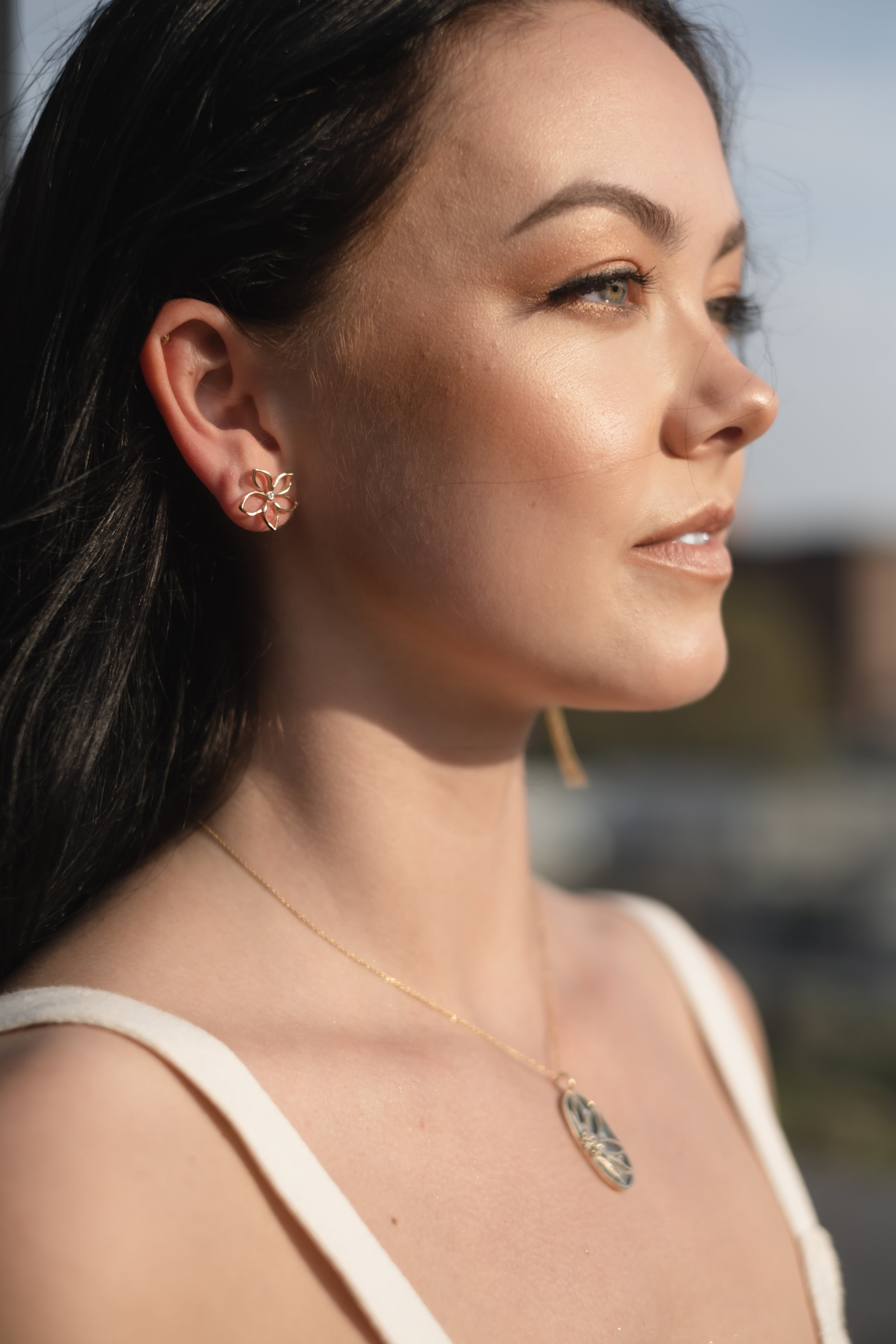 Fleur Gold Studs