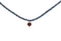 18K Gold Garnet & Blue Topaz Necklace with Diamonds