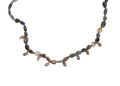 18K Gold & Opal Necklace with Blue Diamonds