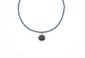 18K Gold, Natural Blue Diamond & London Blue Topaz Necklace