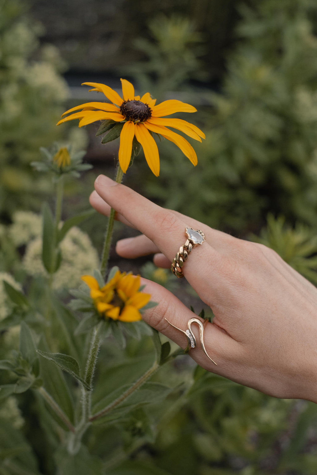 Serpentine 18K Gold Ring