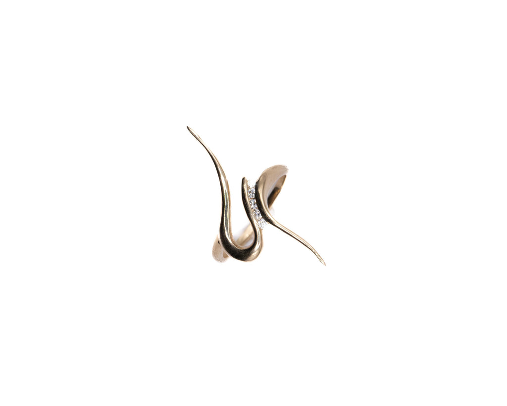 18K Gold & Diamond Snake Ring