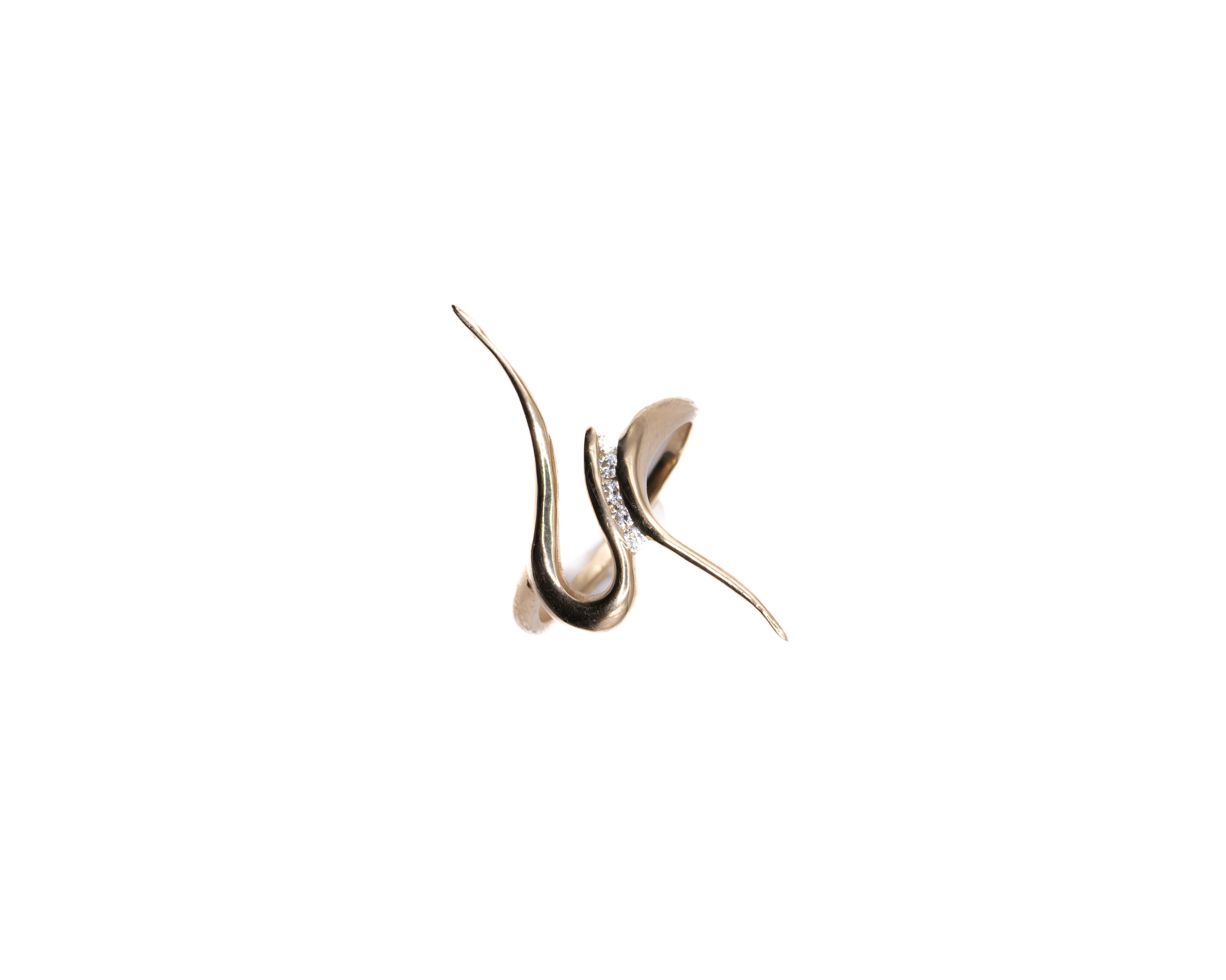 18K Gold & Diamond Snake Ring