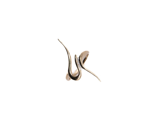 18K Gold & Diamond Snake Ring