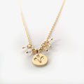 Aries zodiac Love Letter charm in 14kt yellow gold with quartz dangles