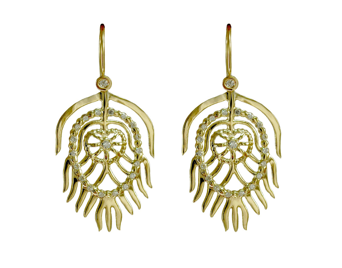 Gold Peacock Earrings