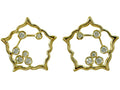 14K Gold Diamond Starburst Stud Earrings