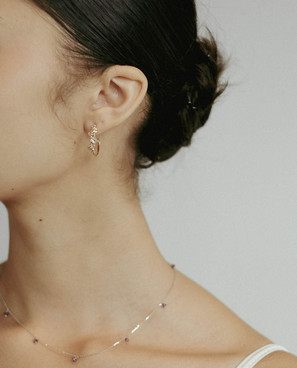 Soleil Morganite Demi Hoop Earrings