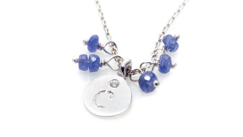Classic / Blue Sapphire Love Letter necklace