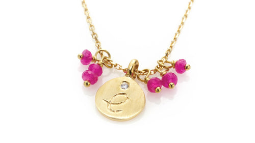 Classic / Pink Sapphire Love Letter necklace