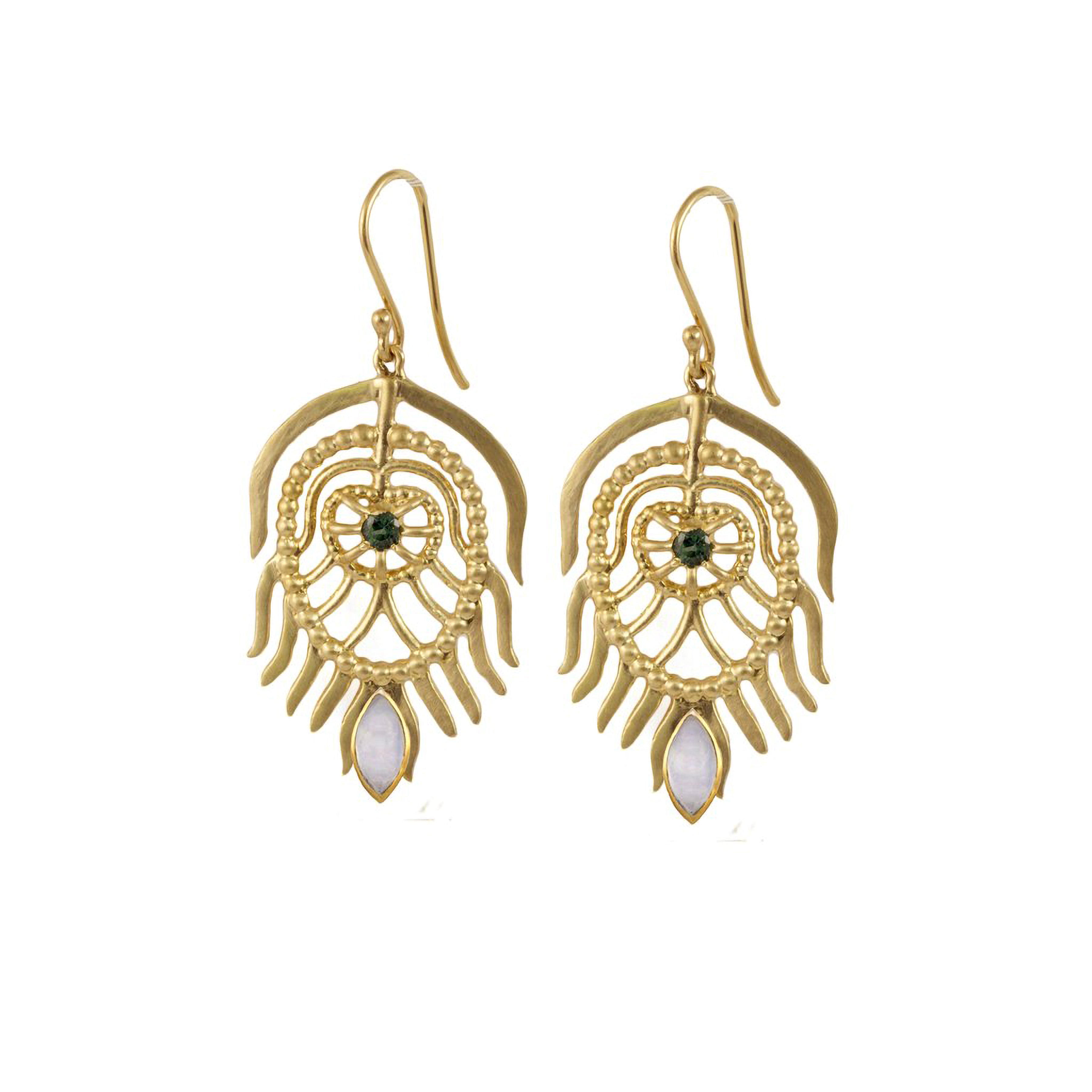 Gold Peacock Earrings