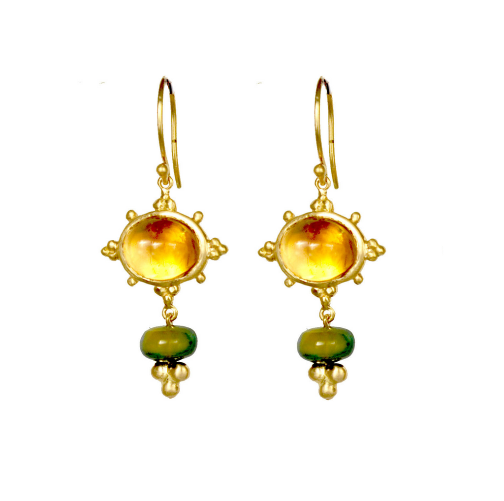 Soleil Citrine Portrait Earrings