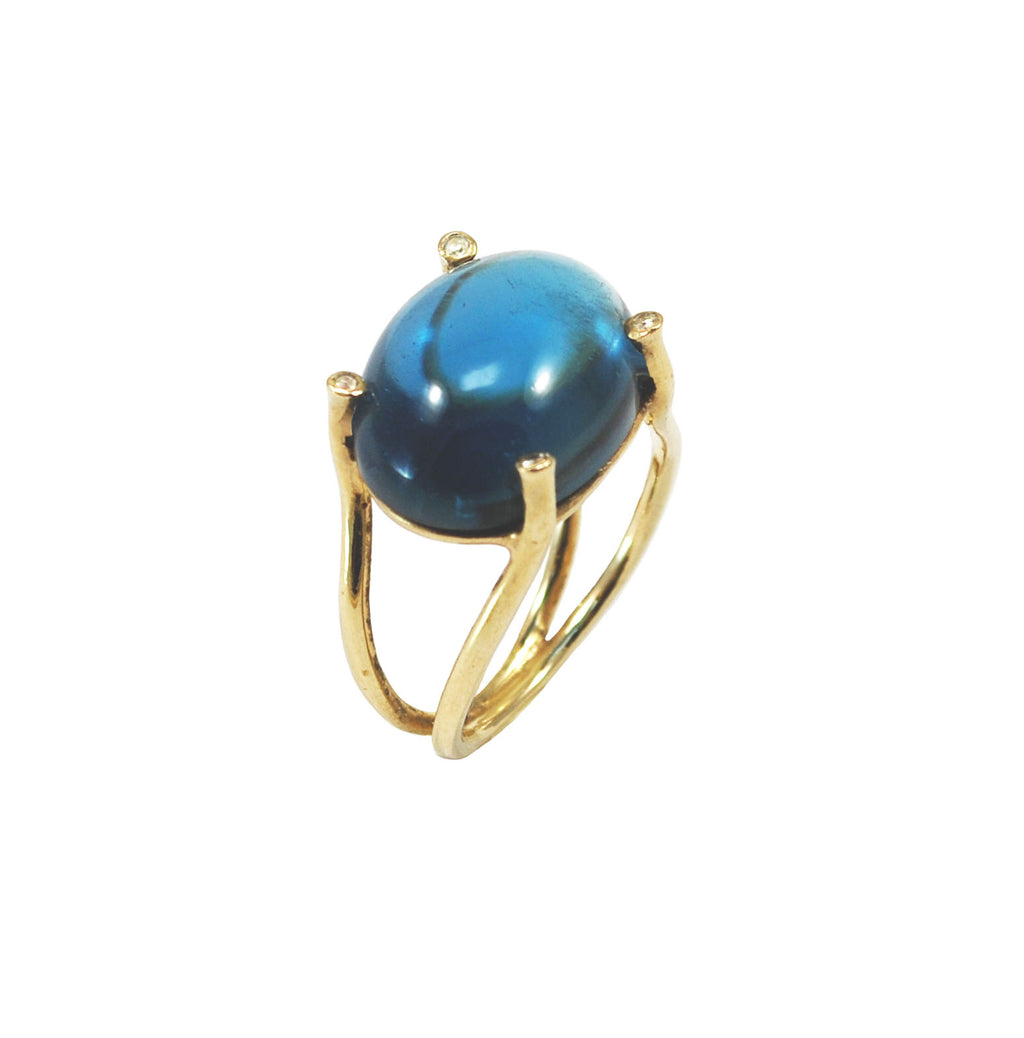 Cosmos London Blue Topaz and Diamond Ring