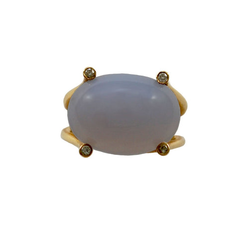 Cosmos Holly Blue Chalcedony and Diamond Ring