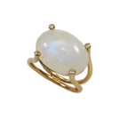 Cosmos Moonstone and Diamond Ring