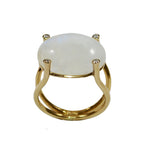 Cosmos Moonstone and Diamond Ring