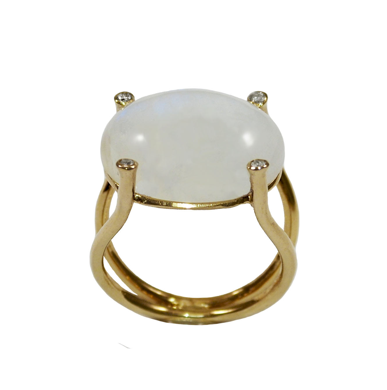 Cosmos Moonstone and Diamond Ring