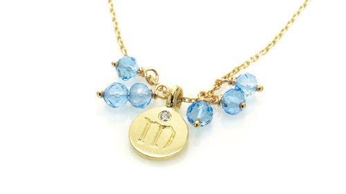 Classic / Blue Topaz Love Letter necklace