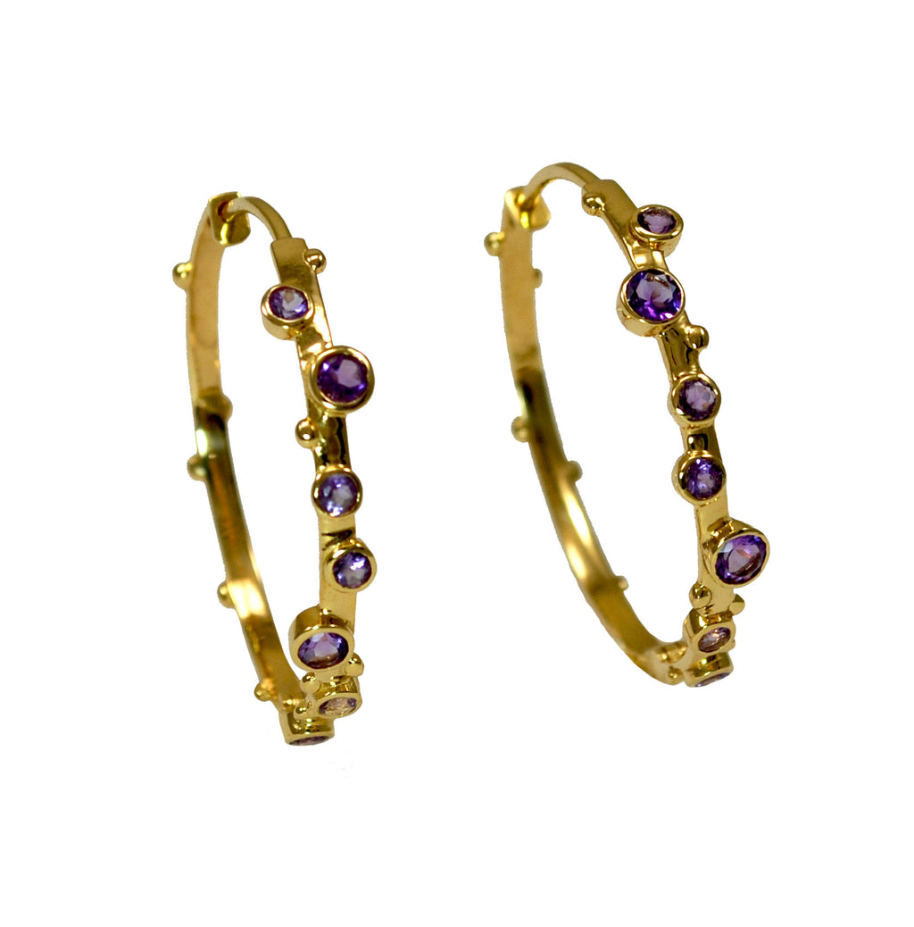 Soleil Amethyst hoops