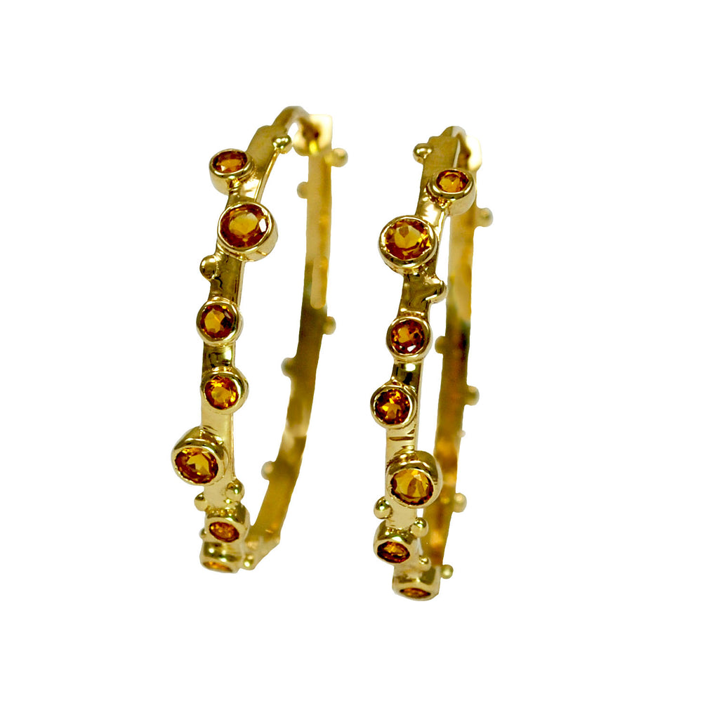 Soleil Citrine Hoops