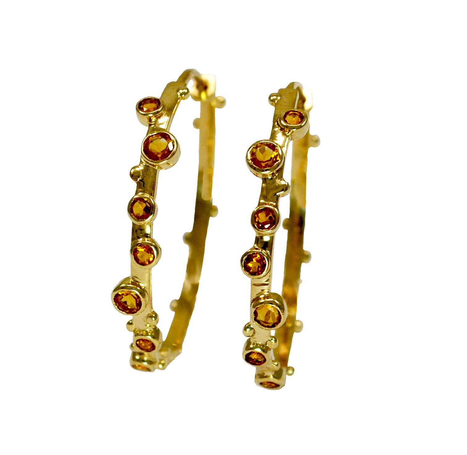 Soleil Citrine Hoops