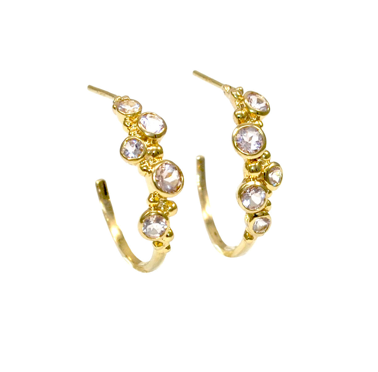 Soleil Morganite Demi Hoop Earrings