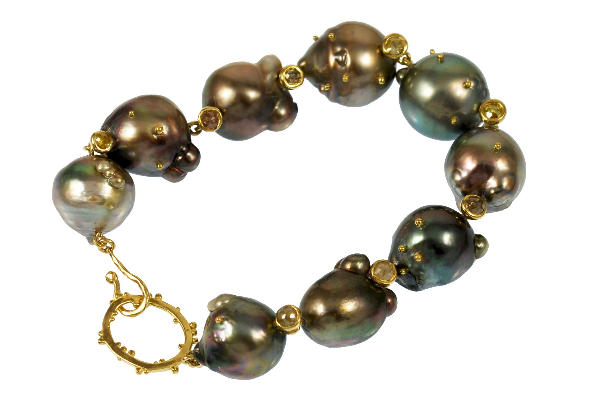 Moorea Black Tahitian Pearl and Diamond Bracelet
