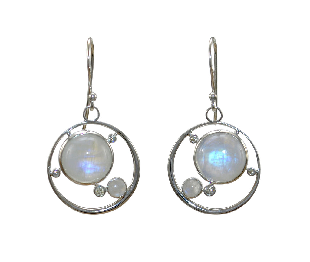 Sun/Moon sterling sliver earring