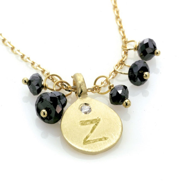 Premium / Black Diamond Love Letter necklace | Mauri Pioppo